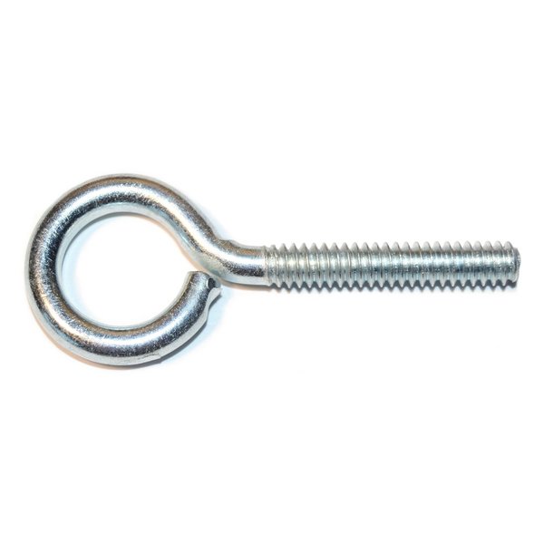 Midwest Fastener Eye Bolt 3/16"-34, 24 in Shank, Steel, Zinc Plated, 25 PK 51699